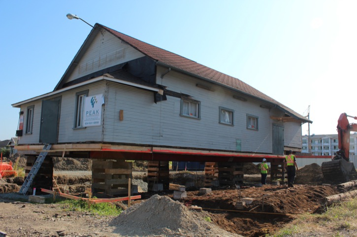 The Willoughby Community Hall during the 2013 relocation